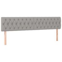 cabecero cama mueble de dormitorio con led de tela claro 200 x 7 x 7888 cm gris m020000658