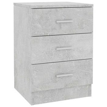 Mesita De Noche | Mesa Auxiliar | Mesilla De Aglomerado Gris Hormigón 38x35x56 Cm