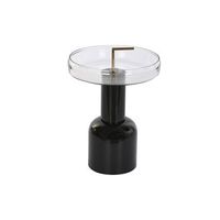 mesita auxiliar cristal hierro 41x41x57 lacado