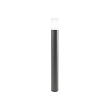 Lampo - Baliza De Jardín Con Bombilla E27 Ip54 H 90 Cm, Metal Pintado, Cristal Satinado, Baliza De Exterior - Perenz - Gris Oscuro