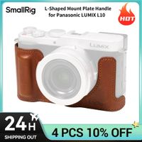 smallrig - funda protectora de cuero genuino para camara panasonic lumix l10 retro con agarre frontal compatible con la mayoria de los tripodes