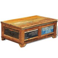 mesa de centro vintage con almacenaje madera reciclada vidaxl