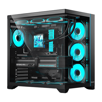 Caja HIDITEC H3 PRO RGB Negro, Transparente