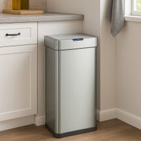 cubo de basura de cocina automatico plata  90l