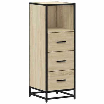 Armario De Baño Madera Contrachapada Roble Sonoma 35x37,5x100cm Vidaxl