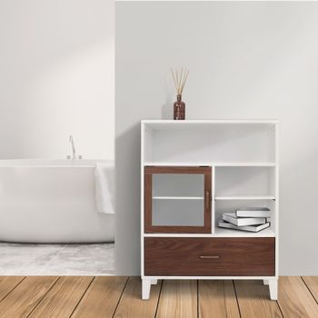Mueble de almacenaje de pie de mdf blanco