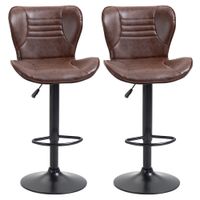 set 2 taburetes bar 465x54x108 cm marron