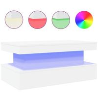 mesa de cafe - mesa de centro con luces led blanco 90x50x40 cm