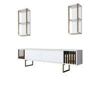 soporte de tv de madera gold line - 180 x 30 x 48 cm - blanconegro