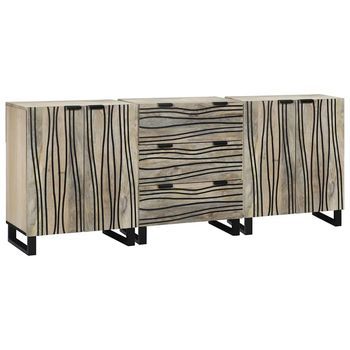 Juego De Aparador 3 Uds. Blanco 180 X 33 X 75 Cm Vidaxl