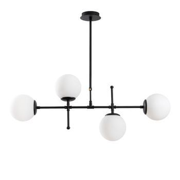 Lámpara De Techo Mudoni-mr-951-3 Negro Metal Vidrio 108x15x67-82 Cm