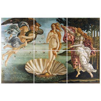 Legendarte - Panel Decorativo Multiple El Nacimiento De Venus - Sandro Botticelli Cm. 100x150 (6 Paneles)