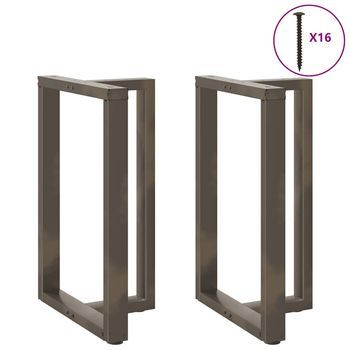 Patas Para Mesa De Bar En Forma De T (2 Unidades), Color Negro, 60 X 35 X (90-91) Cm, Acero Vidaxl