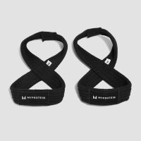 correas para levantamiento con nudo de 8 de myprotein - negro - l  75