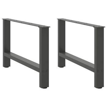 Patas Para Mesa De Centro Antracita (2 Unidades, 70 X 42-43 Cm, Acero) Vidaxl
