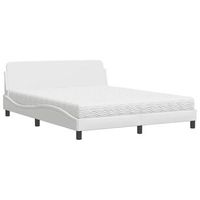 cama con colchon dover cuero sintetico blanco 160x200 cm vidaxl