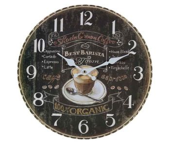 Reloj de pared de madera negro con medidas d34x2h cm