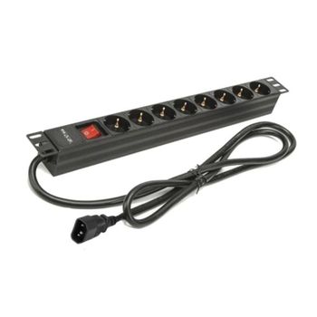 Phasak BNS 3535 Regleta con Interruptor 8 Tomas de Corriente 2m Negro
