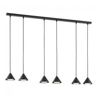lampara de techo lout negro 6 luces