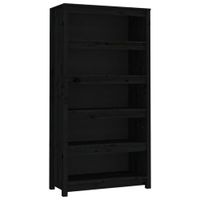 estanteria madera maciza de pino negro 80x35x154 cm