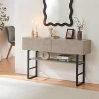 mesa consola varberg con 2 cajones 75x120x30 cm - efecto hormigon claro encasa