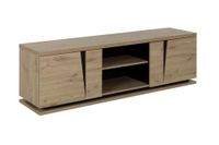 mueble de tv 2 puertas efecto roble y negro l181cm