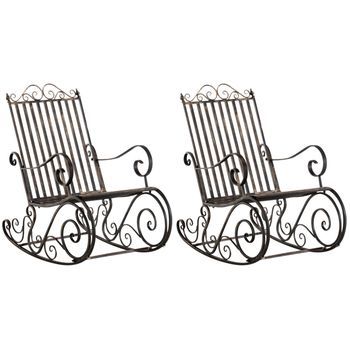 Set De 2 Mecedoras De Hierro Smilla Metal Bronce 90x56x94 Cm Clp