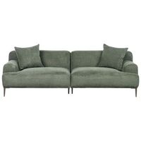 sofa de 3 plazas de tela sala de estar de estilo moderno patas de metal verde matila