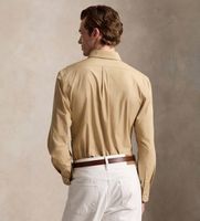 polo ralph lauren para hombre 710929349503 camisa de popelina elastica custom fit beige xl casual algodon manga larga