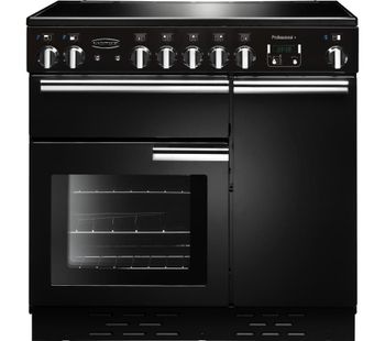 RANGEMASTER Professional 90 Electric Ceramic Range Cooker - Black & Chrome, Black