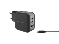 cargador de pared conceptronic usb-c x2 usb-ax1 quickcharge 30 pps 67w incluye cable color negro