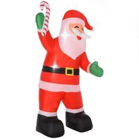 homcom decoracion navidena inflable papa noel 24 m con iluminacion led para interior y exterior   aosom espana