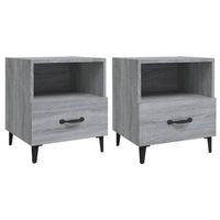 mesita de noche 2 unidades madera contrachapada gris sonoma vidaxl