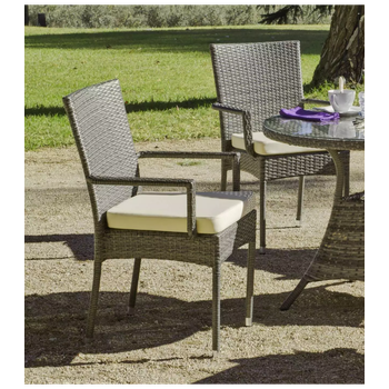 Pack De 2 Sillones Apilables Con Cojines Para Exterior