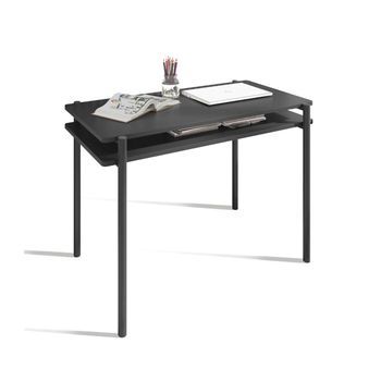 Mesa De Estudio Mod-rio Con Doble Tapa Y Almacenamiento Integrado