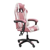 silla gaming reclinable con cojines lumbar y cervical - rosa