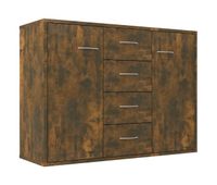 aparador - mueble de almacenamiento madera contrachapada color roble ahumado 88x30x65 cm es4277