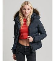 superdry para mujer w5011178a chaqueta corta con capucha de uso intermedio negro l casual nylon