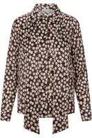 camisa estampada con lazada al cuello dark chocolate polka dot s