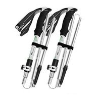 set de bastones de trekking pro de 5 secciones aleacion de aluminio plegables extensibles para senderismo y aventuras al aire libre white