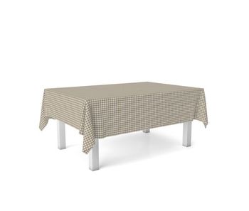 Mantel vichy taupe teflonado confeccionado 240x140cm donegal collections