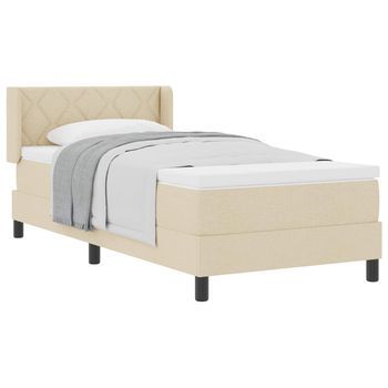 Cama Tapizada 193x90x88 Cm  - Crema
