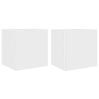 muebles de tv de pared con luces led 2 uds blanco 405x35x40 cm vidaxl