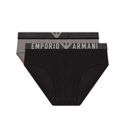 emporio armani para hombre em000251af18893 set 2 slips basic negro gris xl casual viscosa