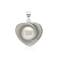colgante corazon perla plata 925 rodiado