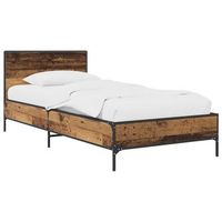 estructura de cama con cabecero madera envejecida 80 x 200 cm vidaxl