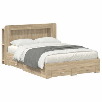 Estructura De Cama Con Almacenamiento Roble Sonoma 150 X 200 Cm Vidaxl