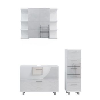 Conjunto De Muebles De Baño Ilias 3 Partes, Con Base De 80 Cm Vicco