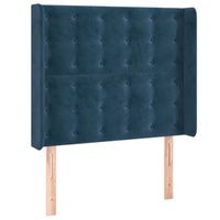cabecero cama mueble de dormitorio con led de terciopelo oscuro 103 x 16 x 118128 cm azul m020001272