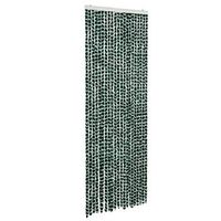 cortina antimoscas chenilla verde y blanco 90x200 cm